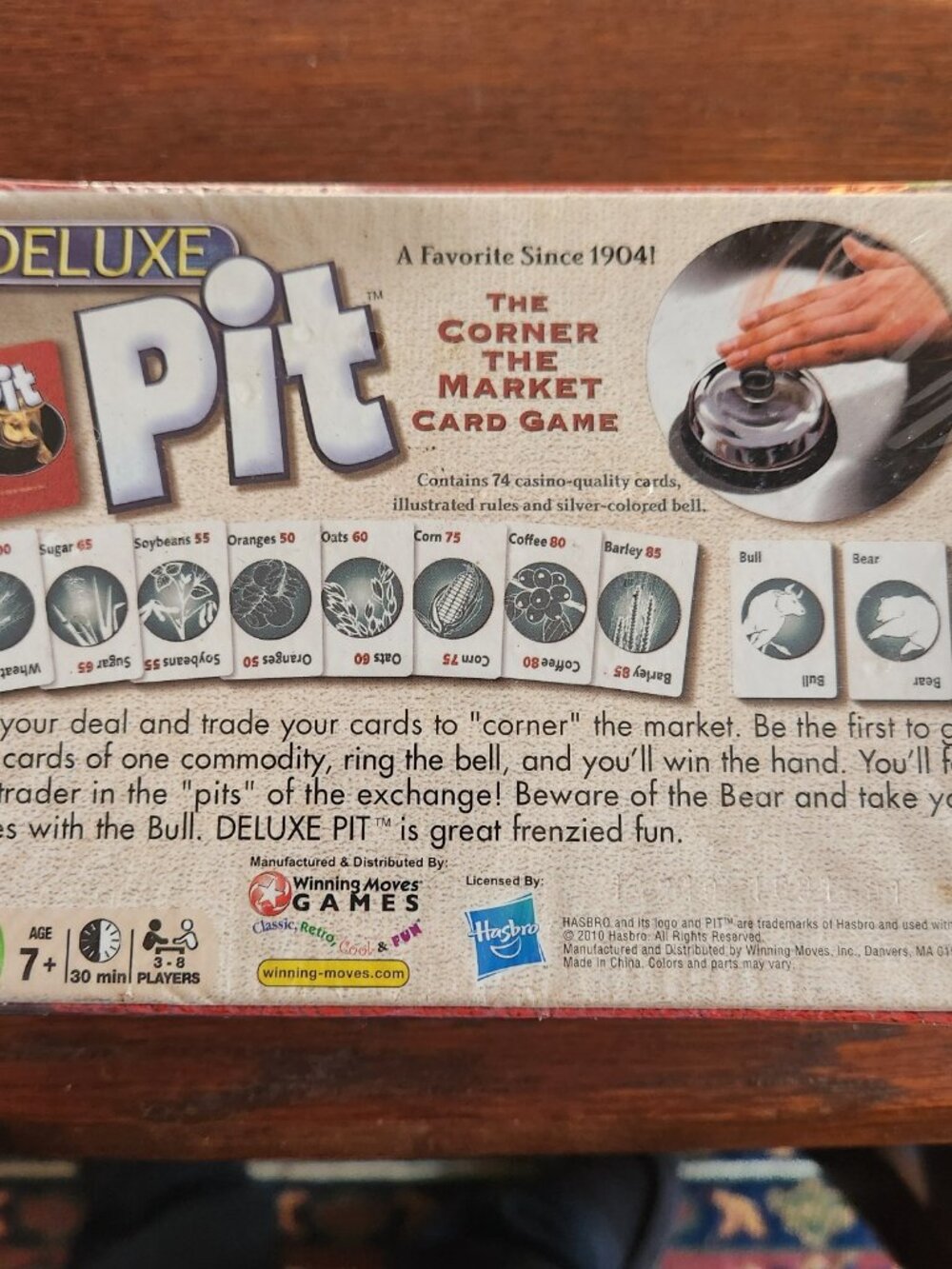 New Sealed Deluxe PIT Card Game with Bell Winning Moves #1019 Family Fun - Picture 2 of 3